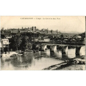 CARCASSONNE L'Aude La Cité et les deux Ponts Postcard